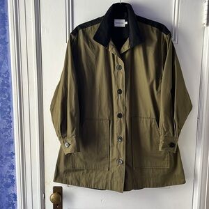 🌟Designer Fabiana Pigna handmade olive green and black short cotton coat.